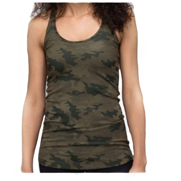lululemon athletica Tops - Lululemon camo green black racerback tee